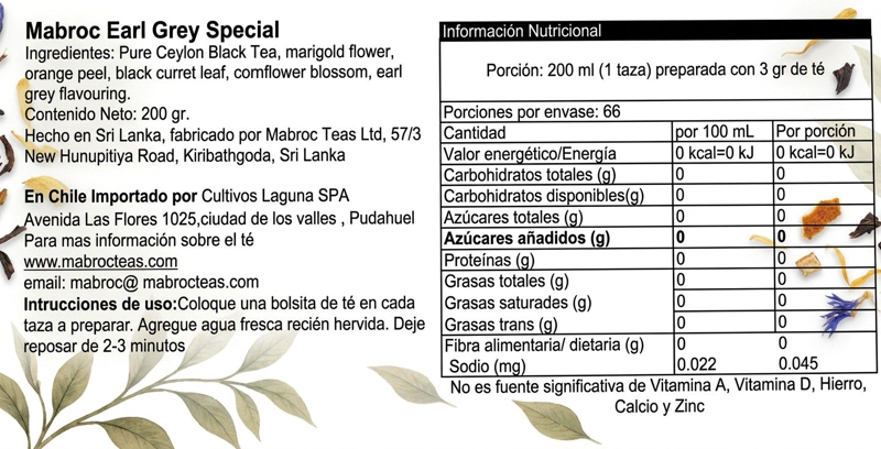 TE EN HOJAS EARL GREY SPECIAL 200GRS MABROC - 3