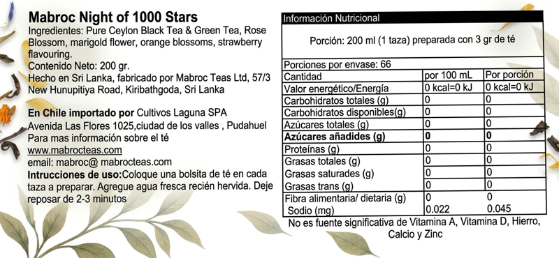 TE EN HOJAS NIGHT OF 1000 STARS MABROC 200GRS - 3