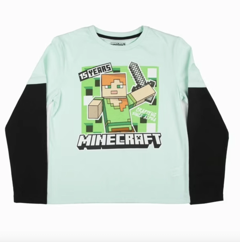 POLERA MINECRAFT MANGA LARGA DIFERENTES TALLAS - 2
