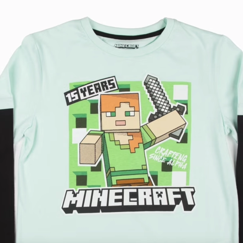 POLERA MINECRAFT MANGA LARGA DIFERENTES TALLAS - 4