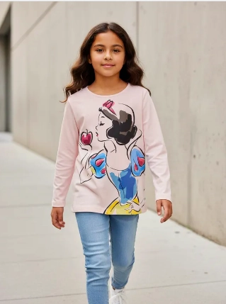 POLERA BLANCA NIEVES TALLA 10 MANGA LARGA DISNEY - 1