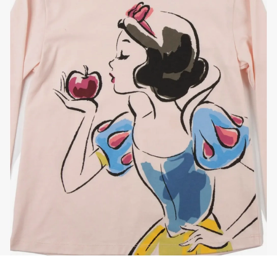 POLERA BLANCA NIEVES TALLA 10 MANGA LARGA DISNEY - 3