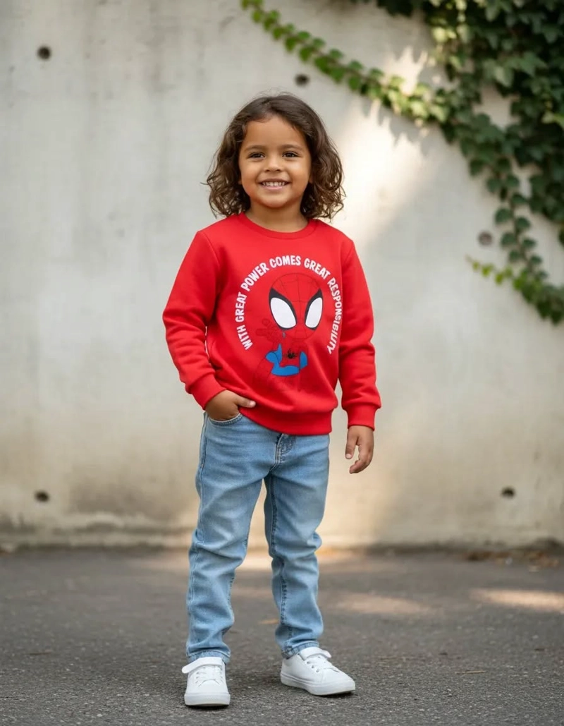 POLERON SPIDERMAN TALLA 3 COLOR ROJO - 1