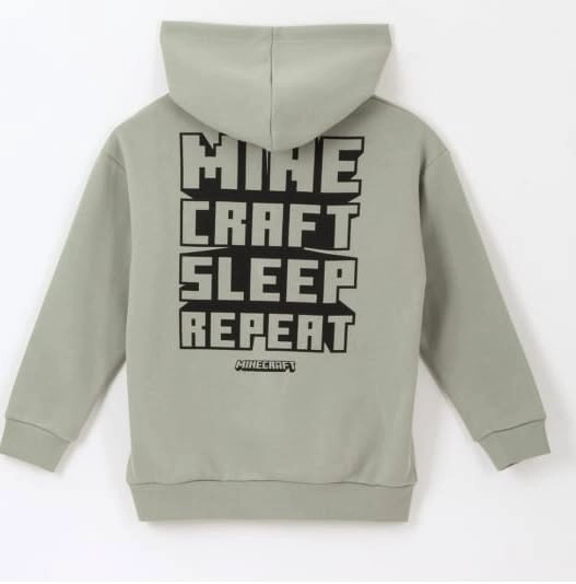 POLERON MINECRAFT TALLA 8 CON CAPUCHA COLOR VERDE - 3