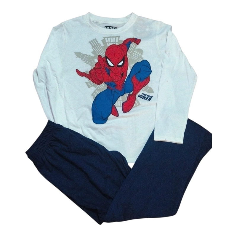 PIJAMA SPIDERMAN TALLA 8 COLOR BLANCO CON AZUL - 2