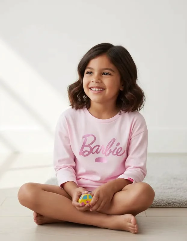 POLERA BARBIE MANGA LARGA TALLA 6 - 1
