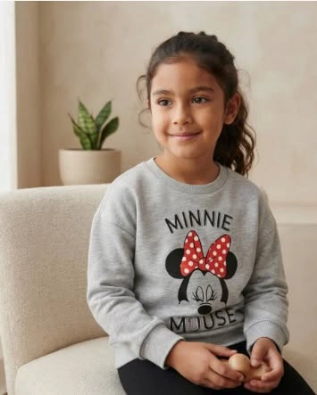 POLERON MINNIE MOUSE TALLA 8 GRIS - 1