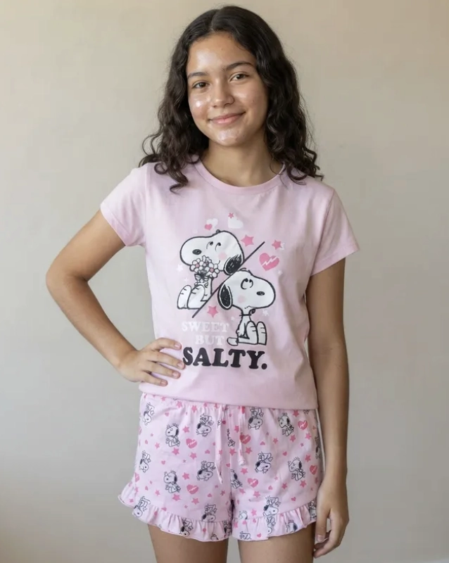 PIJAMA SNOOPY TALLA 14 COLOR ROSA - 1