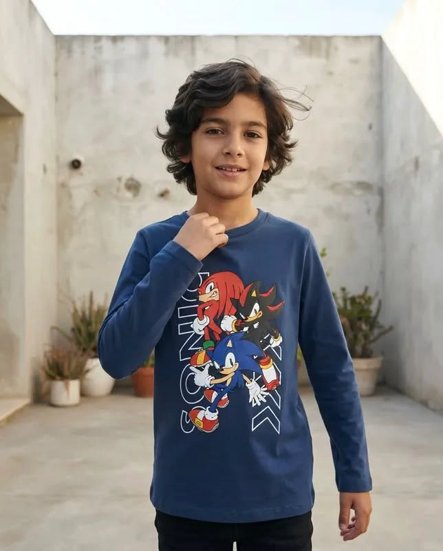 POLERA SONIC MANGA LARGA TALLA 8 - 1
