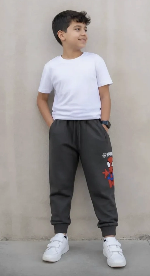 PANTALON DE BUZO SPIDEY TALLA 3 COLOR GRIS - 1