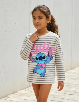 POLERA STITCH MANGA LARGA RAYADA TALLA 8 - 1