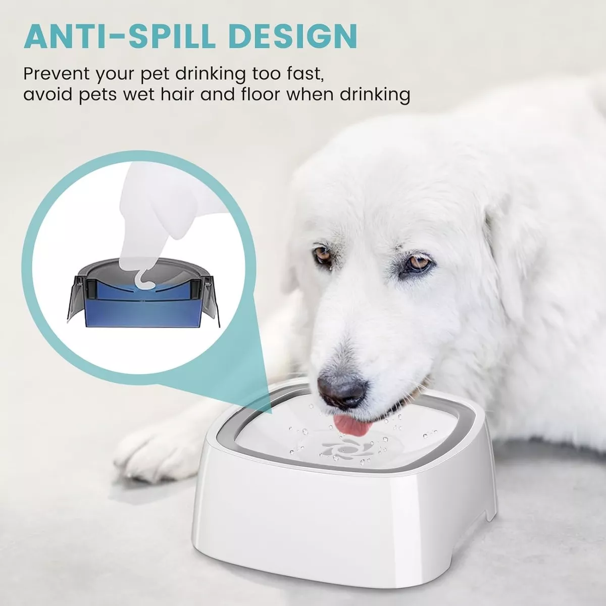 BEBEDERO DE AGUA ANTIDERRAME PARA MASCOTAS PERRO GATO - 1