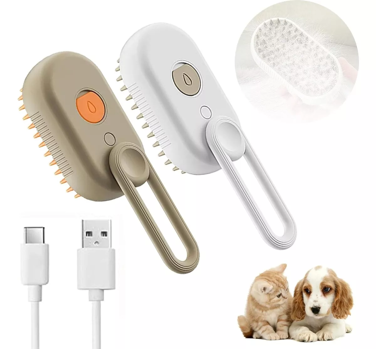 CEPILLO DE VAPOR AUTOLIMPIANTE 3 EN 1 PARA PERROS Y GATO - 1