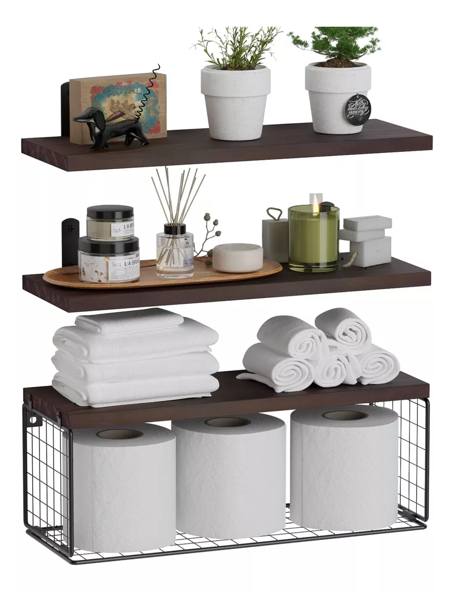 ORGANIZADOR DE DUCHA REPISA BAÑO CON PANELES DE MADERA - 1