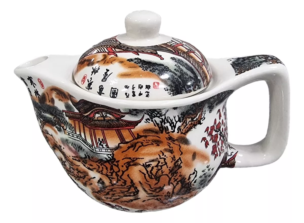 TETERA DE CERÁMICA CHINA INFUSIÓN, FILTRO DE ACERO. 400 ML - 1