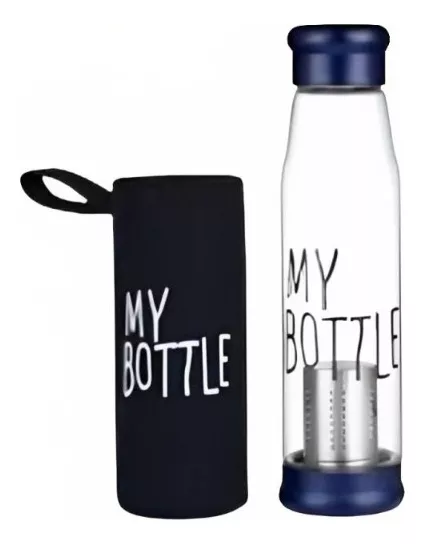 BOTELLA CON INFUSOR 550ML Y TAPA COLOR AZUL - 1