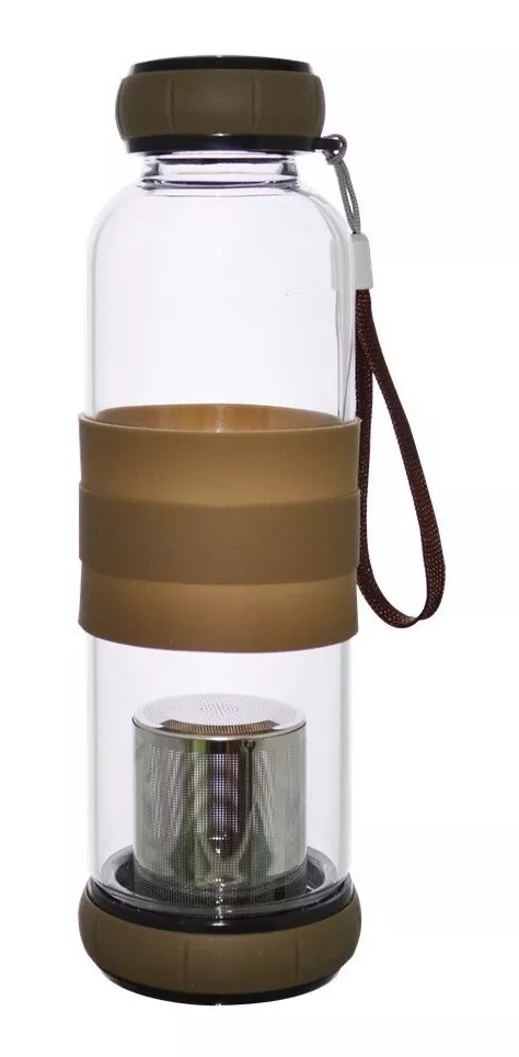 BOTELLA DE VIDRIO 600 CC TÉ INFUSIÓN + FUNDA - 1