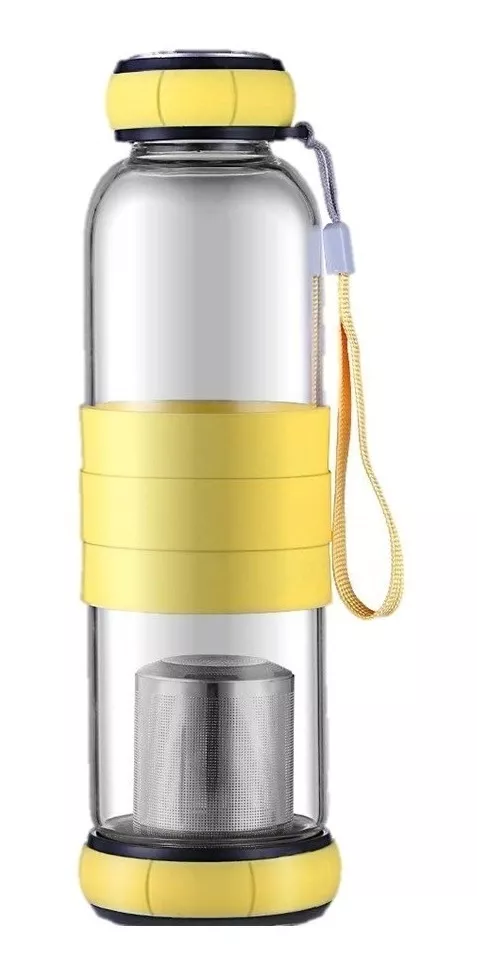 BOTELLA DE VIDRIO 600 CC TÉ INFUSIÓN + FUNDA - 1