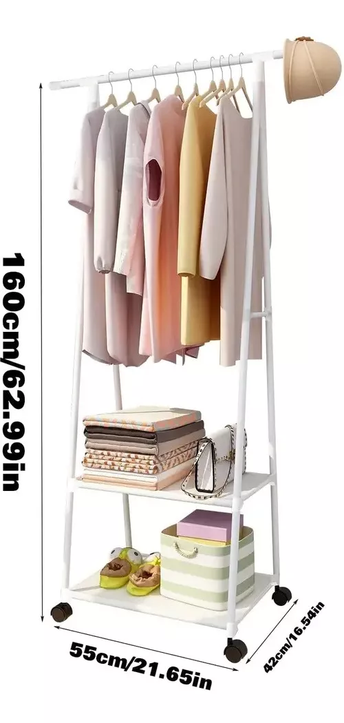 PERCHERO PARA COLGAR ROPA CON RUEDAS ESTANTE TRIANGULAR/5005 - 1