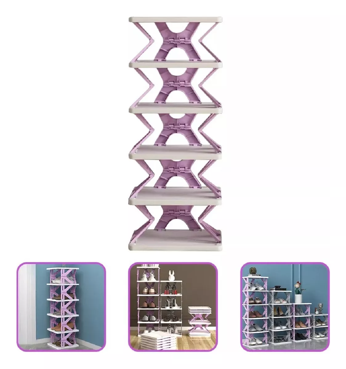MUEBLE ZAPATERO ORGANIZADOR RACKS ZAPATERO ARMABLE 6 PARES - 1