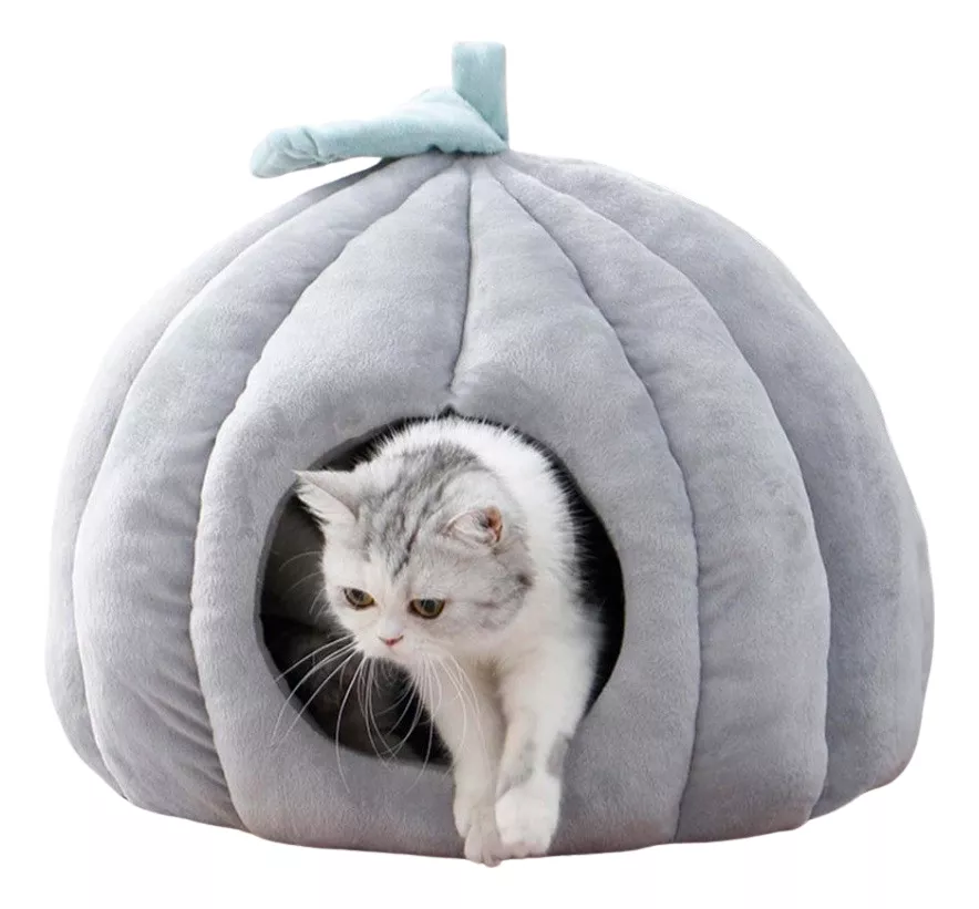 CAMA MASCOTAS FELPA SUAVE CASA IGLÚ CUEVA GATOS TALLA S - 1