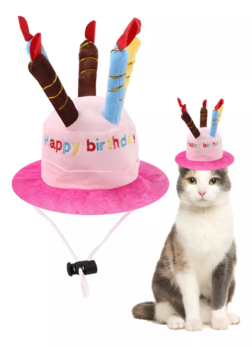 DISFRAZ MASCOTA DISFRAZ CUMPLEAÑOS PERRO GORRO DISFRAZ GATO ROSA - 1