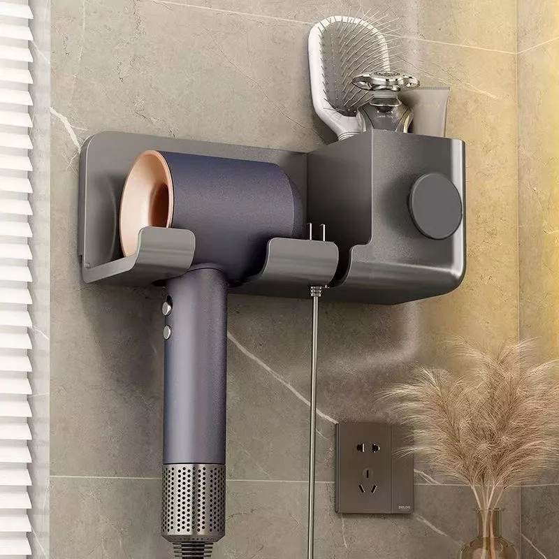 SOPORTE PORTA DE ALMACENAMIENTO PARA SECADOR DE PELO NEGRO - 1