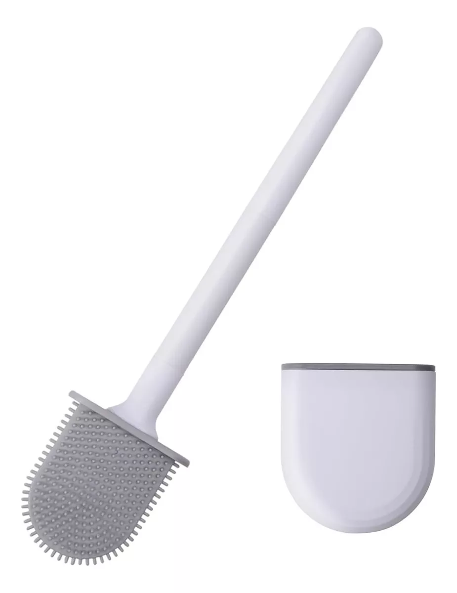 MINI ESCOBILLA DE BAÑO WC DESMONTABLE DE PARED BLANCO - 1