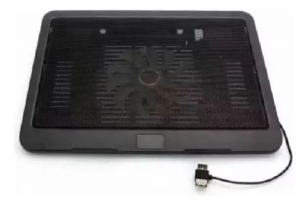 VENTILADOR ALZADOR DE NOTEBOOK USB FAN COOLERS N191 COLOR NEGRO LED AZUL - 1