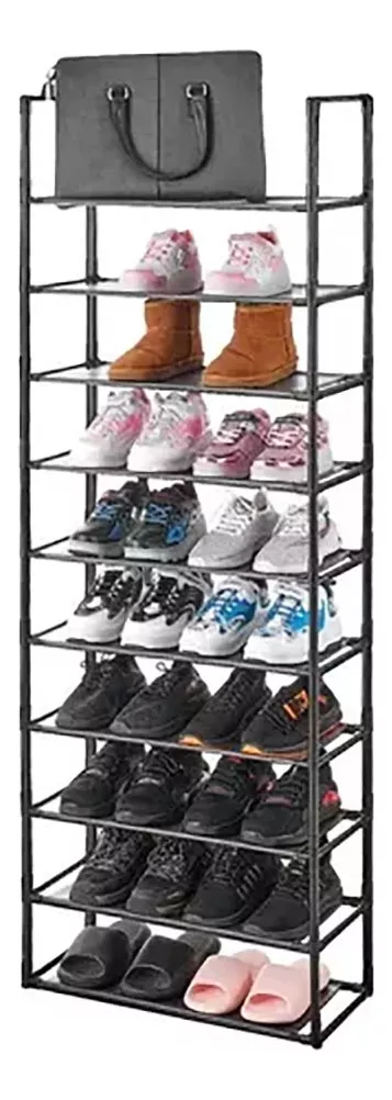 ZAPATERO ORGANIZADOR DE ZAPATOS 10 PISOS 20-30 PARES NEGRO - 1