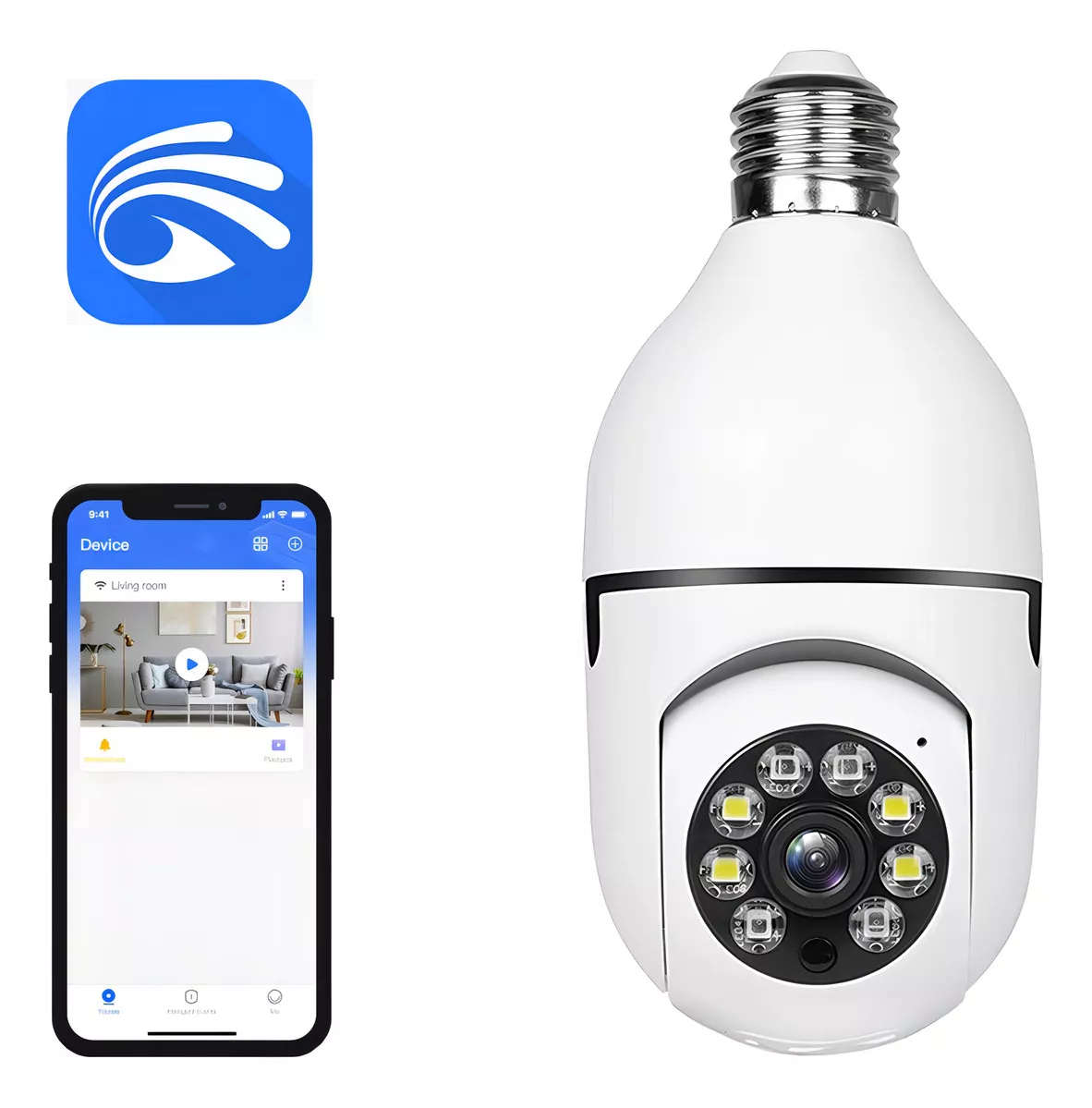 CAMARA ESPIA IP WIFI DOMO SEGUIMIENTO INTELIGENTE HD1080P - 1