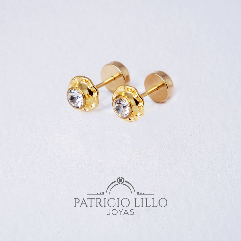 AROS ABRIDORES CON PIEDRA ROSADA EN ORO 14K POR JOYAS PATRICIO LILLO - 2