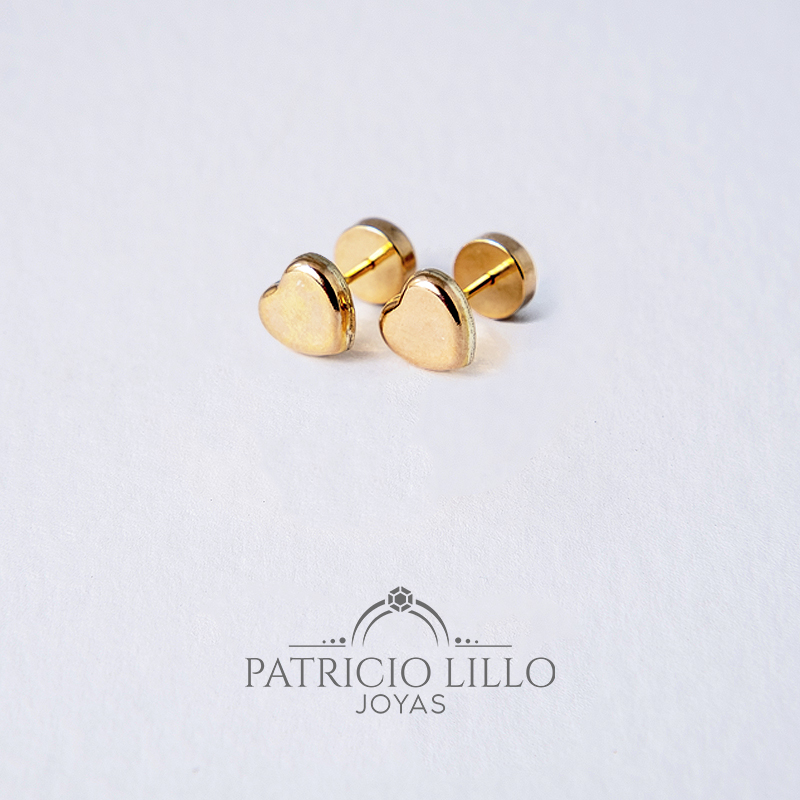 AROS ABRIDOR CORAZÓN EN ORO 14K POR JOYAS PATRICIO LILLO - 1