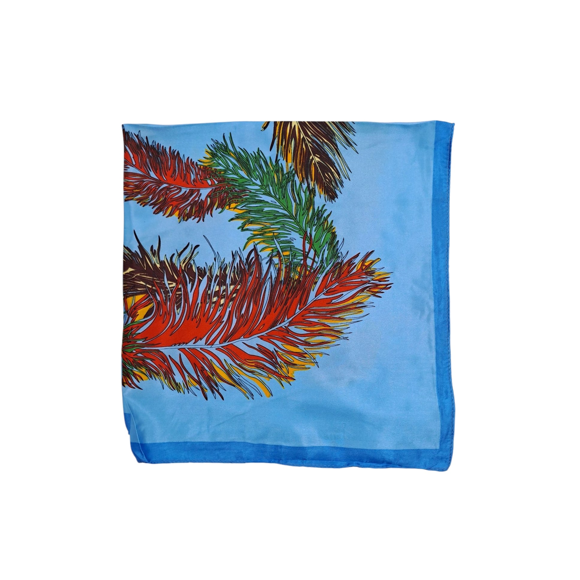 PAÑUELO SATINADO MUJER DISEÑO PLUMAS 60 X 60 CMS - 1