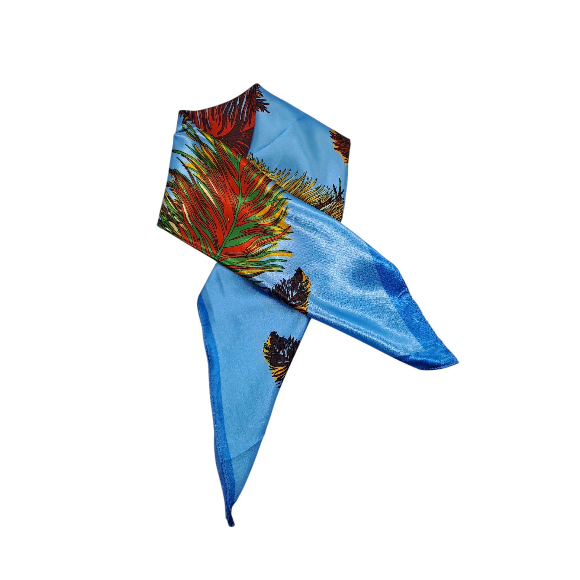 PAÑUELO SATINADO MUJER DISEÑO PLUMAS 60 X 60 CMS - 3