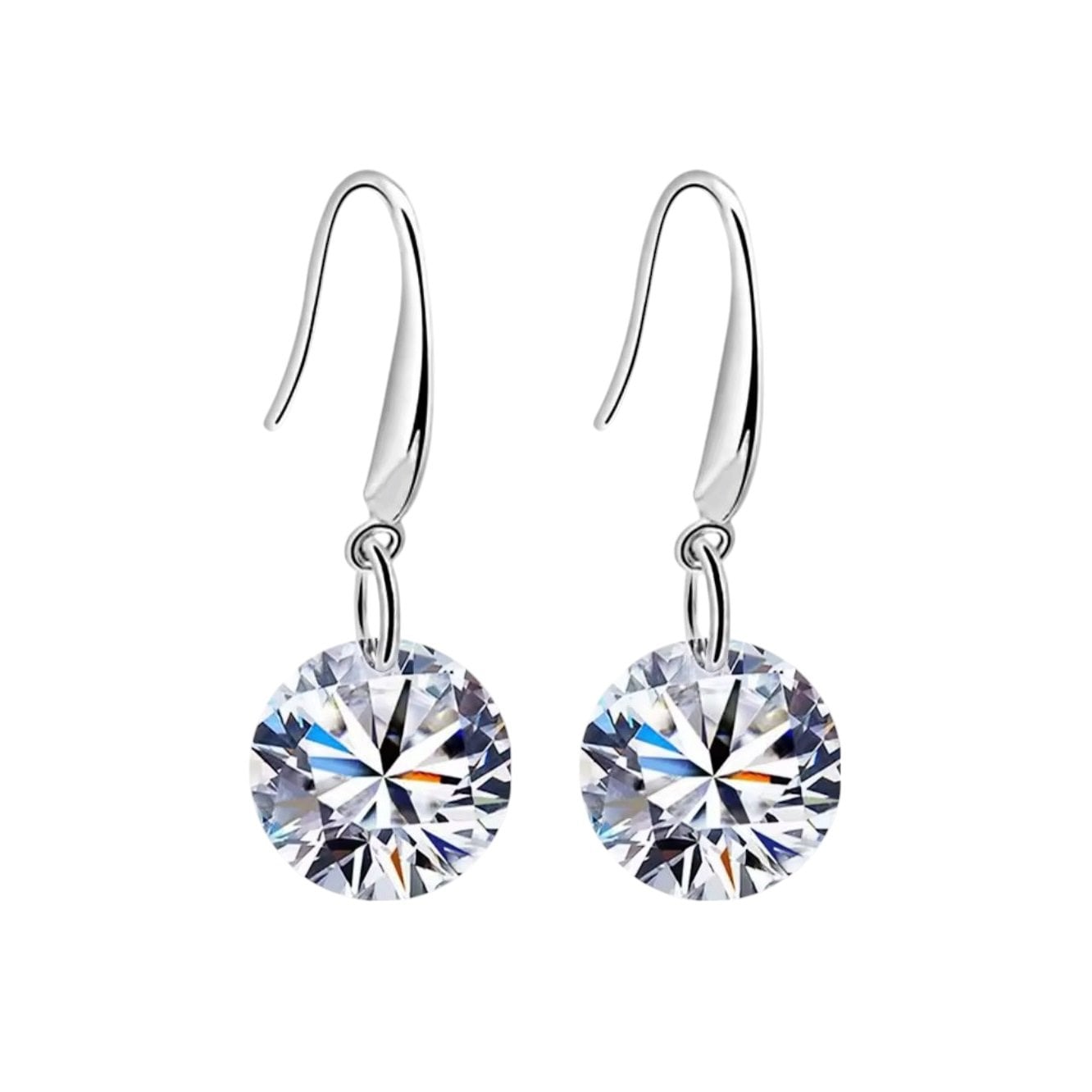 AROS PENDIENTES DISEÑO PUNTO DE LUZ PLATA 925 - 1