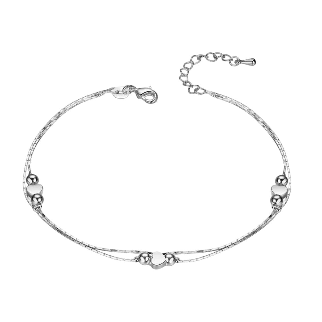 PULSERA DOBLE TRIPLE CORAZÓN PLATA 925 - 1