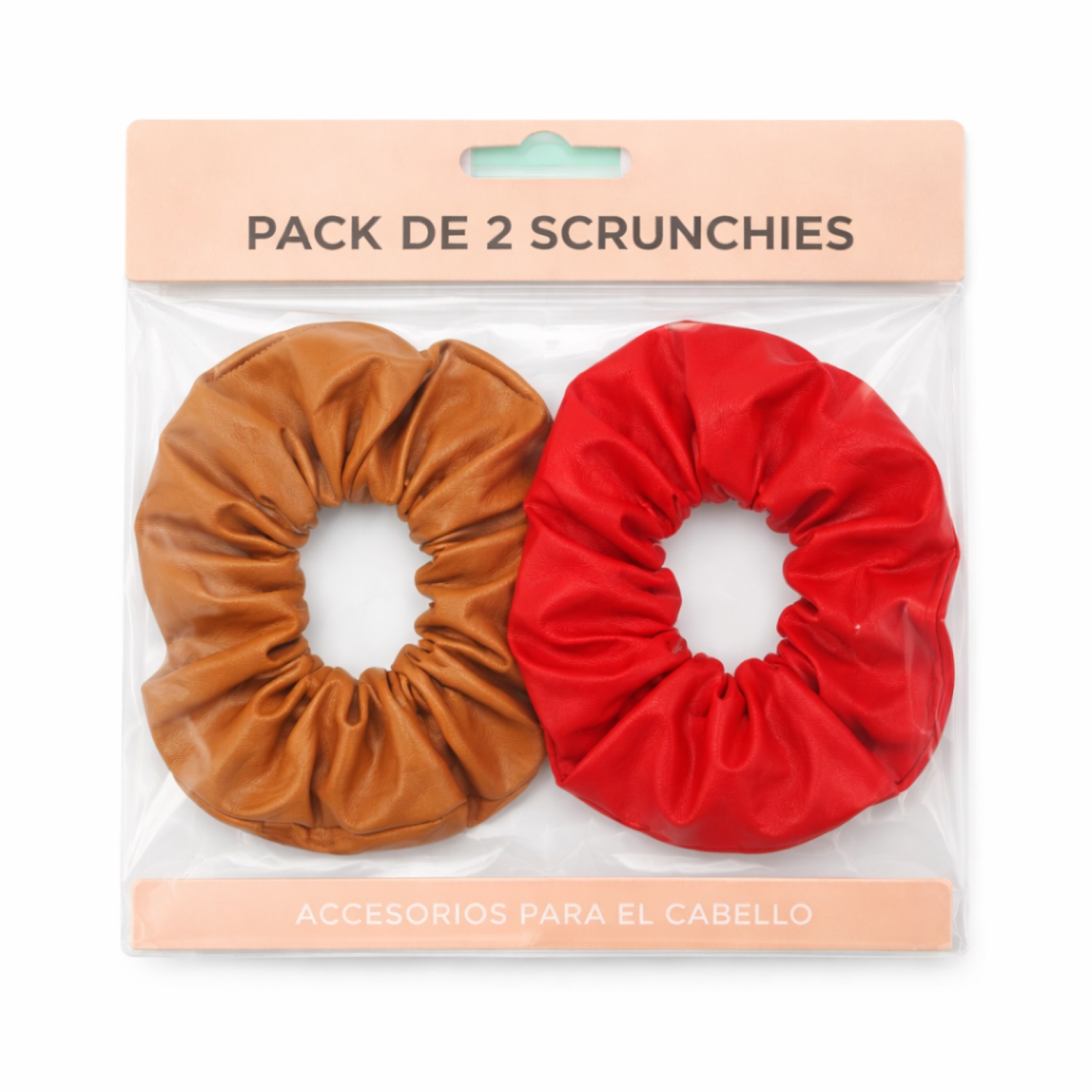 PACK 2 SCRUNCHIES COLETS ECOCUERO PREMIUN 17 CM ELASTICOS SUAVES - 1