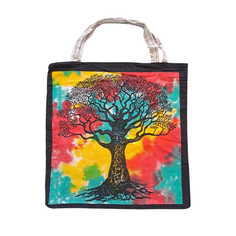 BOLSA DE TELA PARA COMPRAS BOLSA DE MANO MULTIUSO ESTILO HINDU - 1