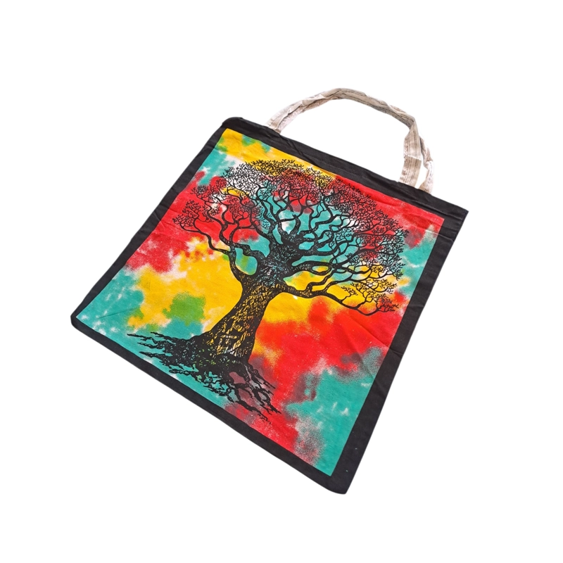 BOLSA DE TELA PARA COMPRAS BOLSA DE MANO MULTIUSO ESTILO HINDU - 2
