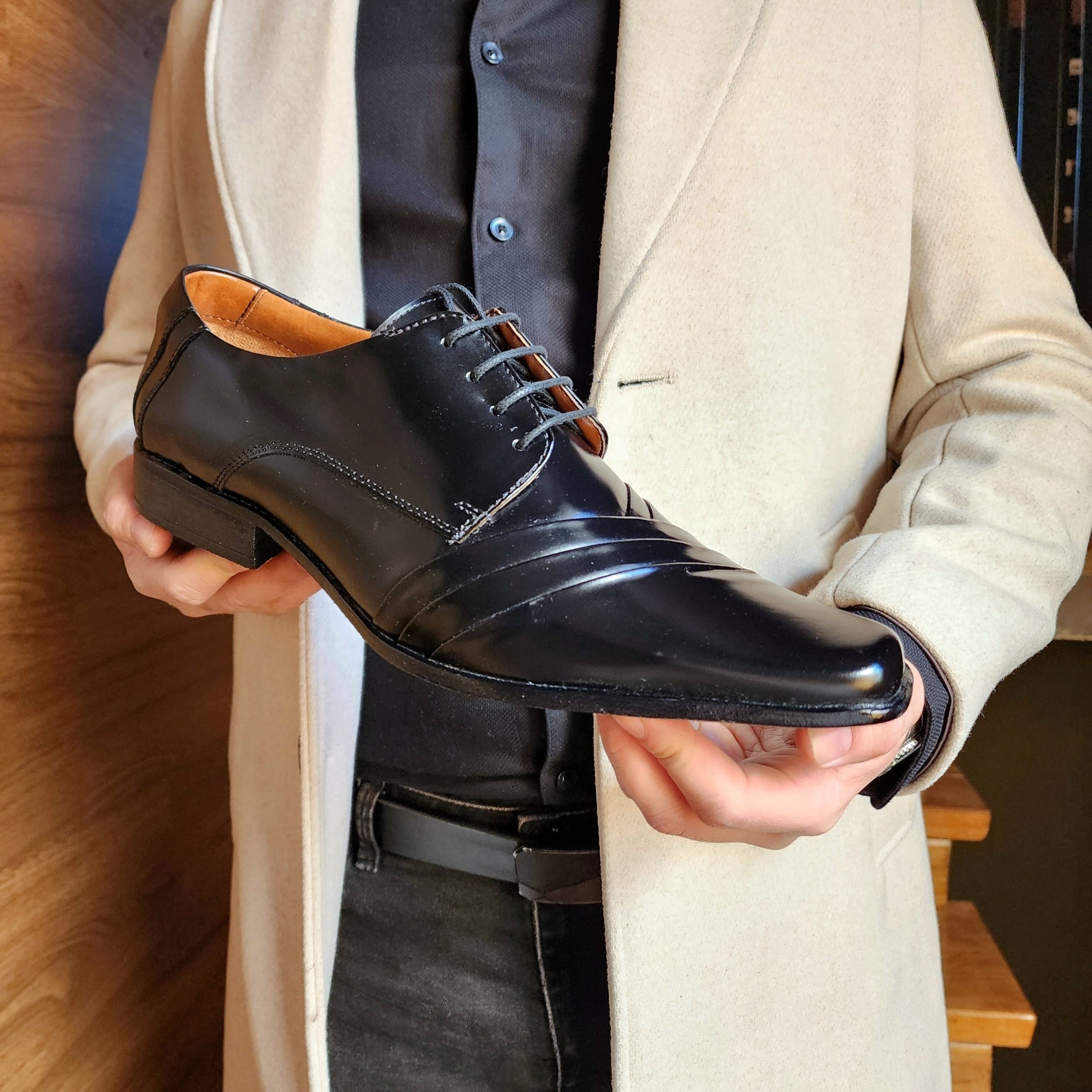 ZAPATO FORMAL CUERO SEMIBRILLO HOMBRE LEVURETT NEGRO - 2