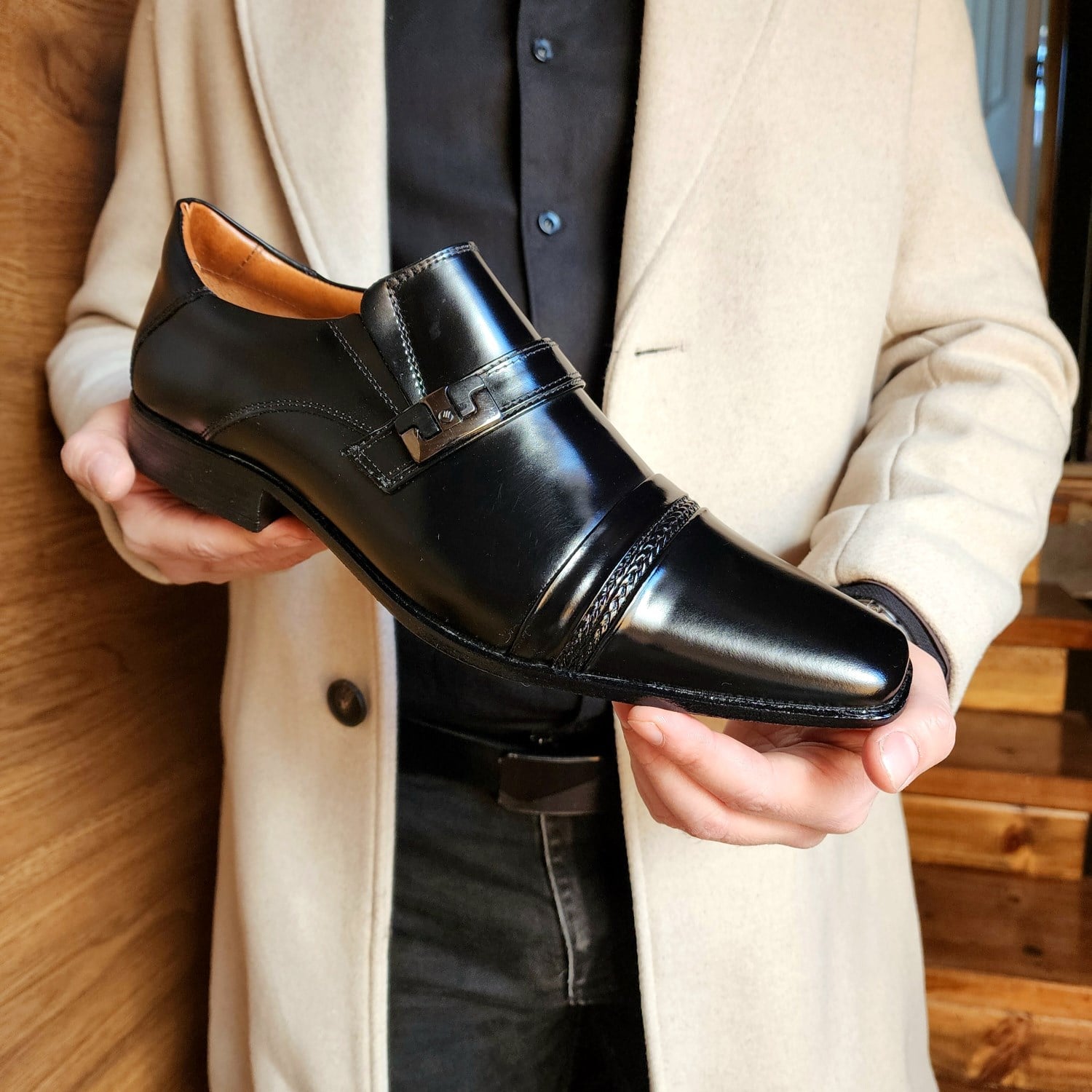 ZAPATO FORMAL CUERO SEMIBRILLO HOMBRE LEVURETT NEGRO 12053N - 2