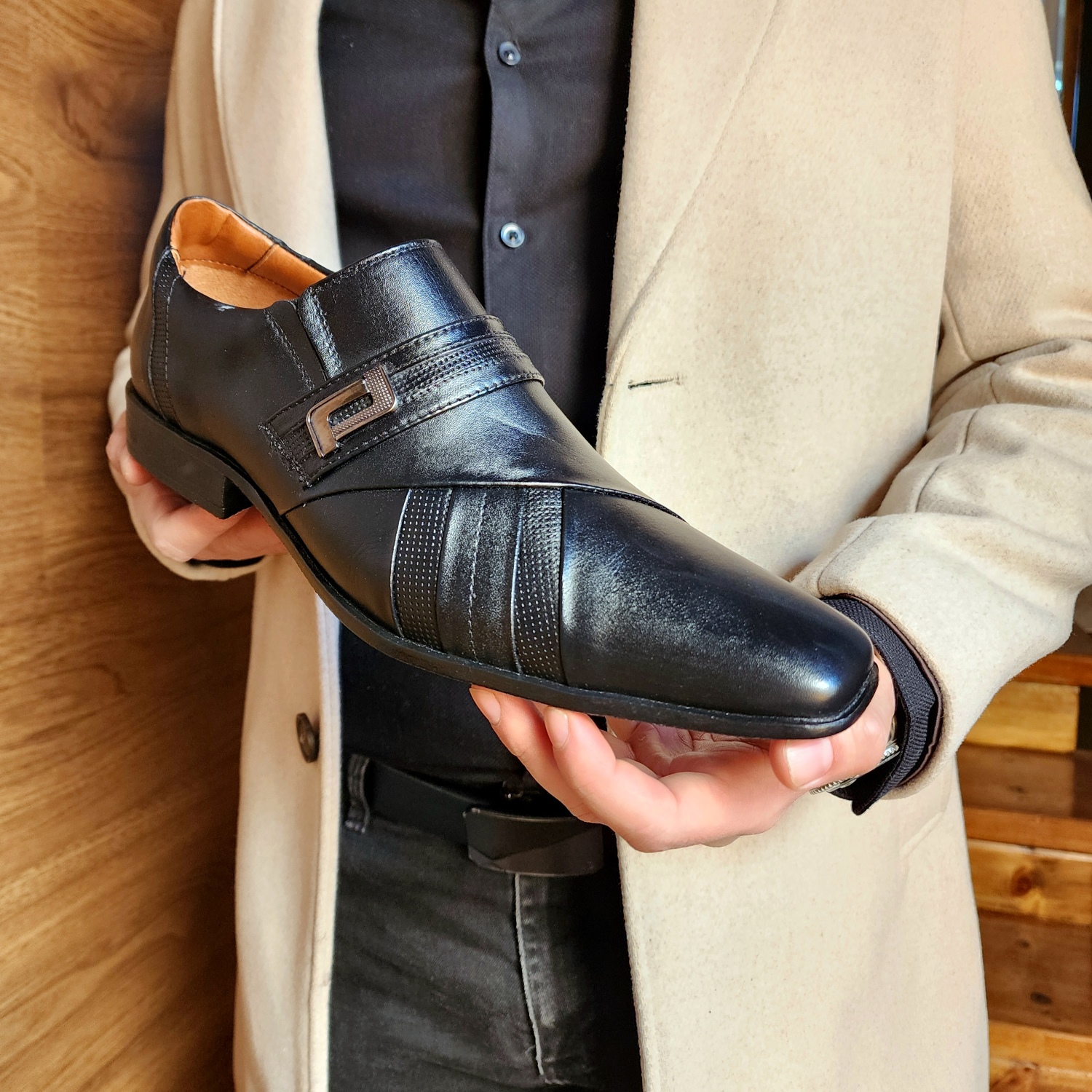 ZAPATO FORMAL DE CUERO HOMBRE LEVURETT NEGRO 12023 - 2