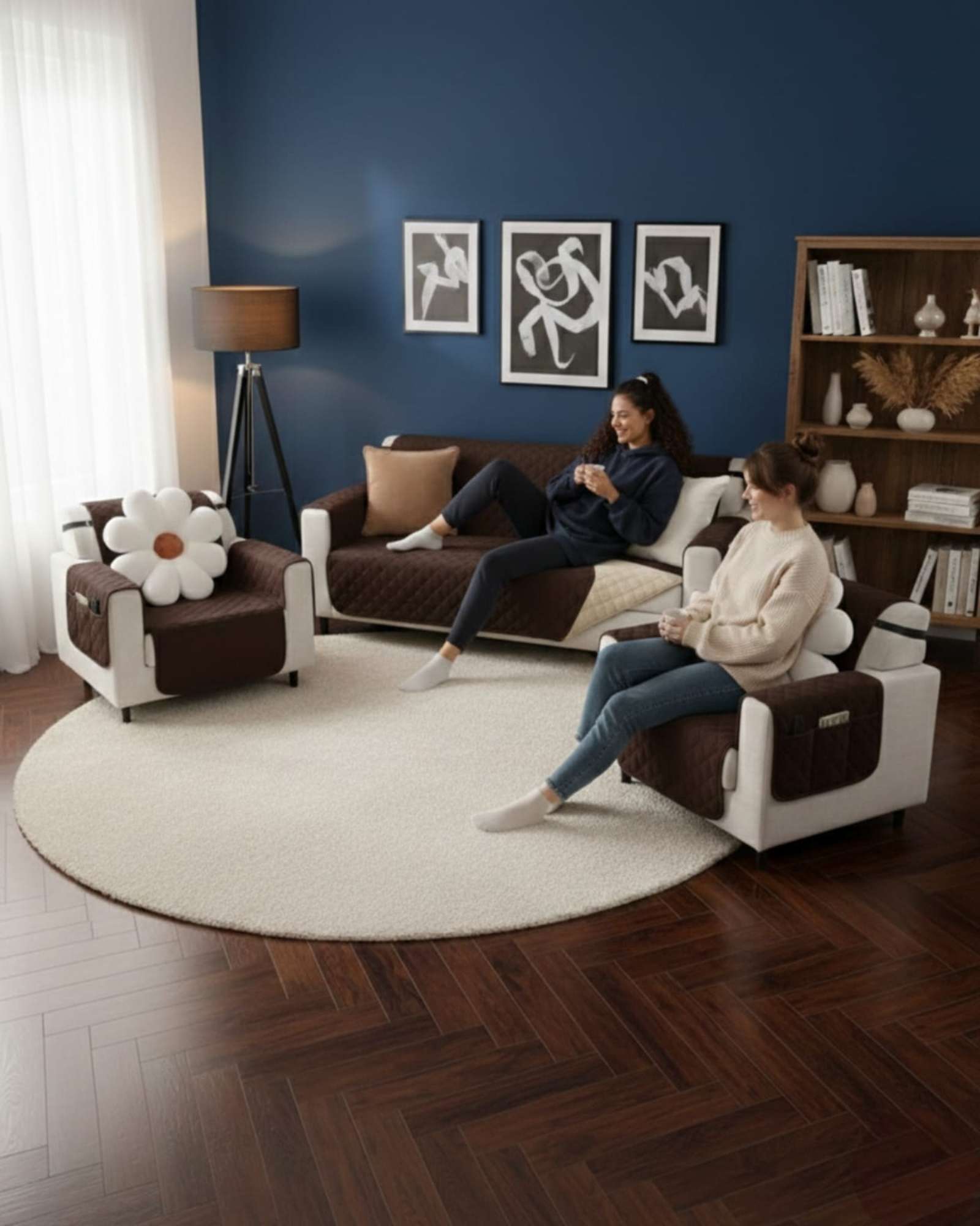 JUEGOS 3+1+1 DE CUBRE SILLON REVERSIBLES CON BOLSAS - 5