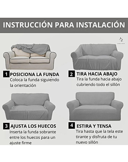 FUNDA PARA SOFA CUADRILLE DE 3 CUERPO NEGRO - 5