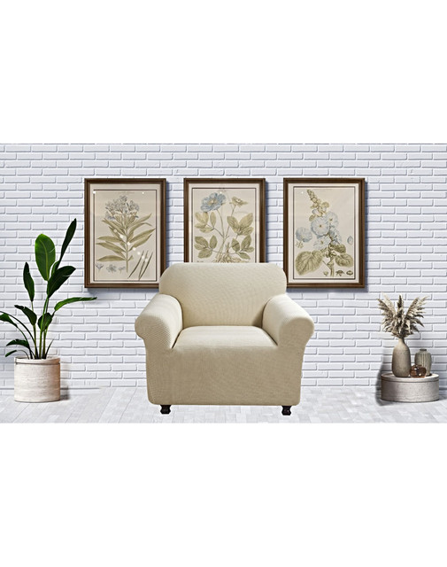 FUNDA PARA SOFA CUADRILLE DE 1 CUERPO BEIGE - 3
