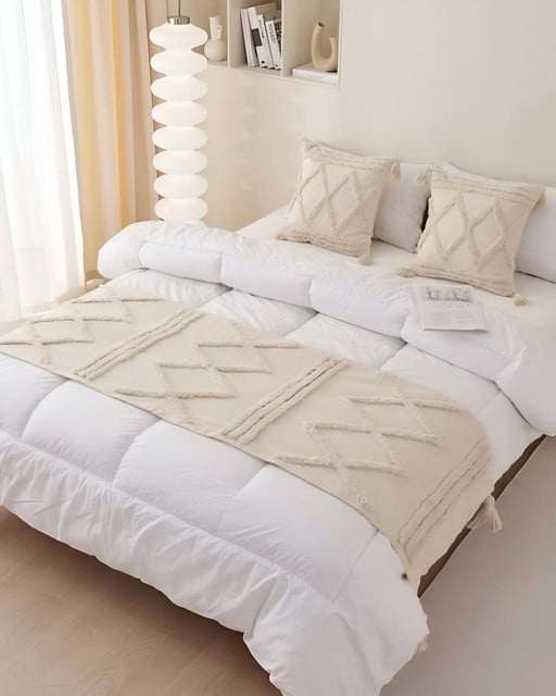 JUEGO DE PIECERA DE CAMA CON 2 FUNDAS MODELO BOHO - 1
