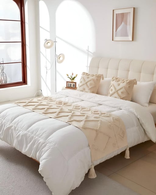 JUEGO DE PIECERA DE CAMA CON 2 FUNDAS MODELO BOHO - 1