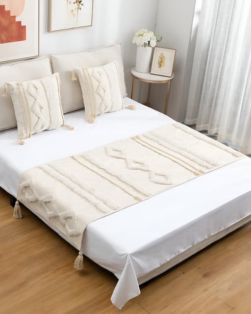 JUEGO DE PIECERA DE CAMA CON 2 FUNDAS MODELO BOHO - 1