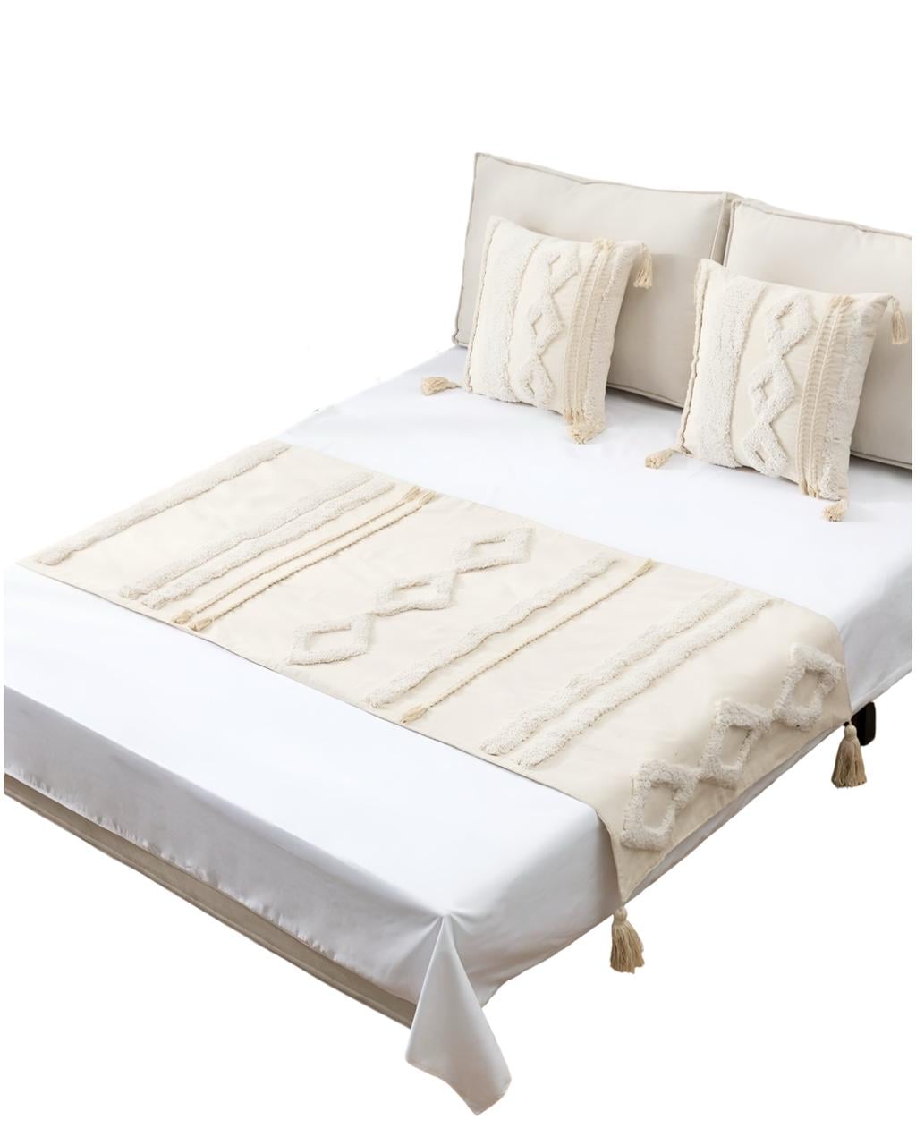 JUEGO DE PIECERA DE CAMA CON 2 FUNDAS MODELO BOHO - 2